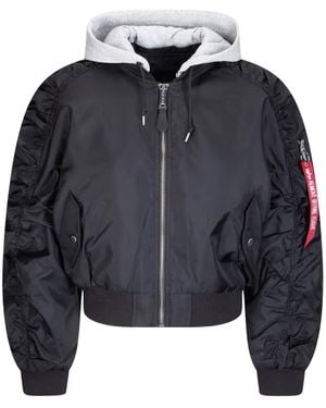 Alpha Industries Hooded Bomber - Blue