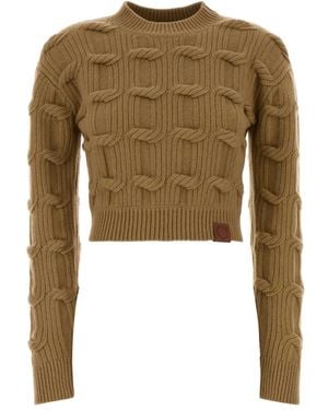 Stella McCartney Pull En Maille Torsadée - Green