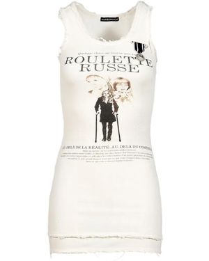 604SERVICE Robe Courte Russian Roulette À Imprimé Graphique - White