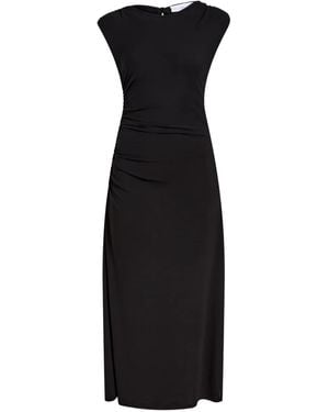 Proenza Schouler Mimi Gathered-Shoulder Midi Dress - Black