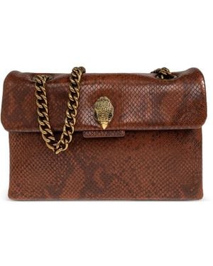 Kurt Geiger Kensington Snake-Print Leather Shoulder Bag - Brown