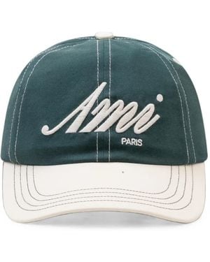 Ami Paris Embroidered Cap - Gray