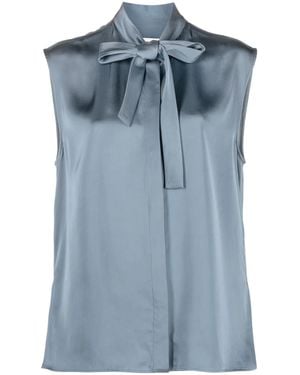 Jil Sander Tie-Fastening Sleeveless Blouse - Blue