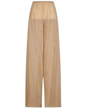 Ermanno Scervino Rhinestone-Embellished Palazzo Trousers - Natural