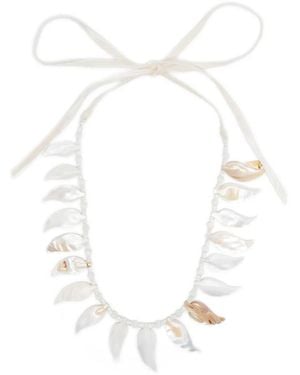 forte_forte Leaf Pendants Necklace - White