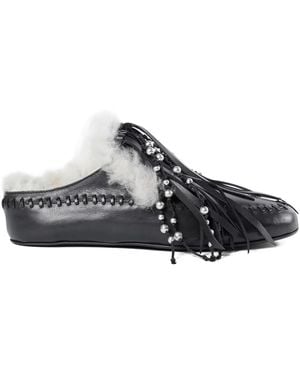 Ann Demeulemeester Olai Mules Mit Fransen - Grau