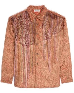 Dries Van Noten Loose Embroidered Shirt - Brown