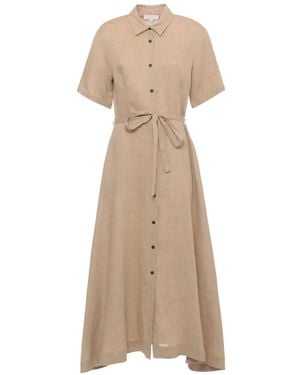 Antonelli Belted Button-Down Midi Dress - Natural