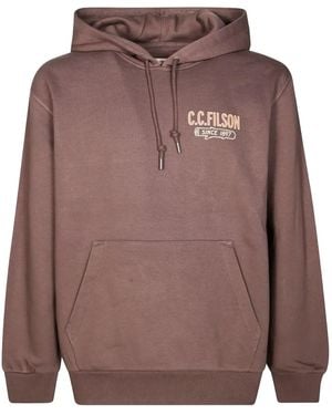 Filson Drawstring Graphic Hoodie - Brown