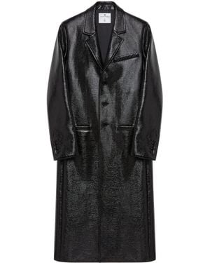 Courreges Single-Breasted Zipped Tailored Coat - Black