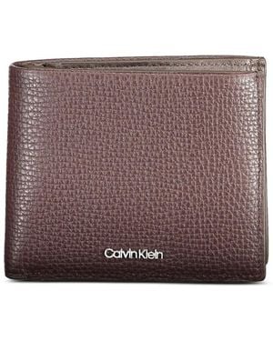 Calvin Klein Leather Bifold Wallet - Brown