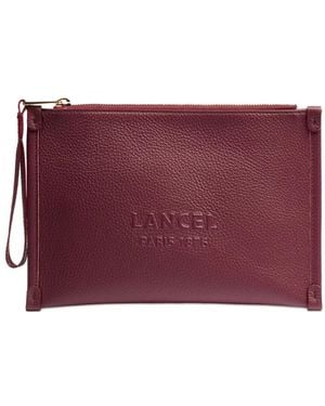 Lancel Clutch Jour Con Logo Goffrato - Viola