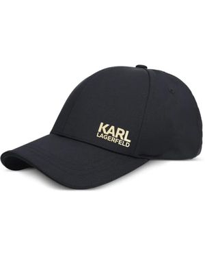 KARL LAGERFELD Logo-Print Baseball Cap - Black