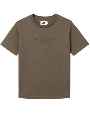 Izzue Logo-Print T-Shirt - Brown