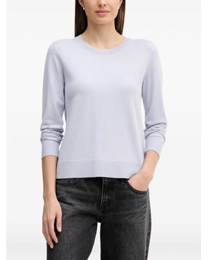 Sisley Long-Sleeve Crew-Neck Jumper - White