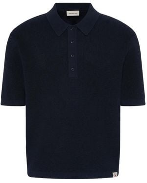 Calvin Klein Ribbed-Knit Polo Shirt - Blue