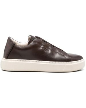 Alexander Smith London Slip-On Logo-Debossed Leather Sneakers - Brown