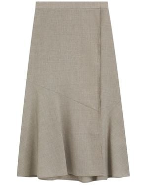 BOSS Panelled A-Line Midi Skirt - Grey
