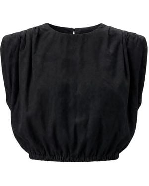 Toccin Sirelle Padded-Shoulder Blouse - Black