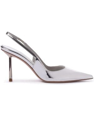 Le Silla Bella 80Mm Metallic Slingback Court Shoes - White