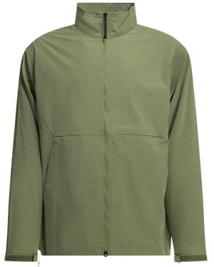 Goldwin Grid-Pattern High-Neck Windbreaker - Green