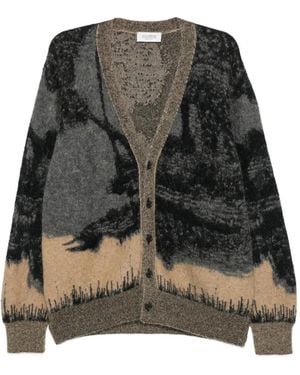 Laneus Cárdigan De Punto De Intarsia Con Botones - Negro