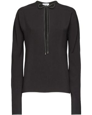 Ferragamo タイネック ブラウス - ブラック