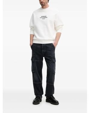ARMANI EXCHANGE エンブロイダリー スウェットシャツ - ホワイト