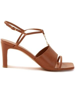 Claudie Pierlot 75Mm Logo-Charm Heel Sandals - Brown