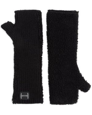 Hogan Gants En Maille À Logo - Black