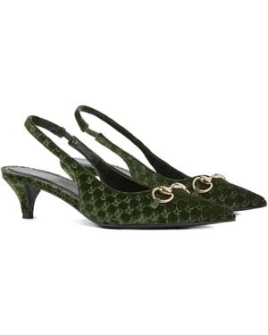 Gucci 45Mm Horsebit-Detail Court Shoes - Green
