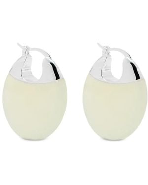 LIE STUDIO Erin Oval Earrings - White
