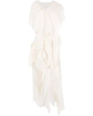 Yohji Yamamoto Pleated Draped Dress - White