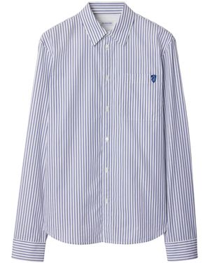 Burberry Striped Cotton Shirt - Purple