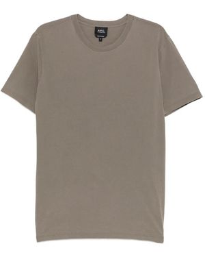 A.P.C. Logo-Print Crew-Neck T-Shirt - Grey