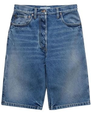 Prada Straight-Leg Denim Shorts - Blue
