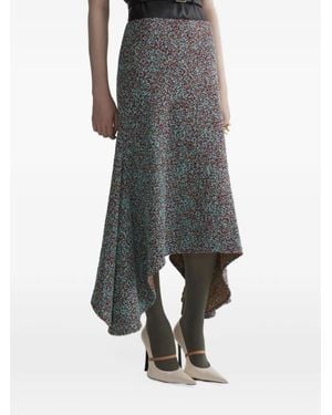 Mugler Asymmetric Fluid Skirt - Grey