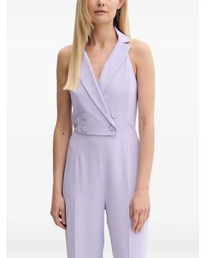 Patrizia Pepe Double-Breasted Halterneck Jumpsuit - Purple