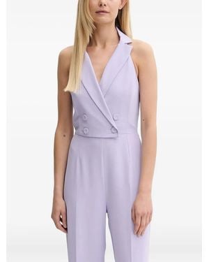 Patrizia Pepe Double-Breasted Halterneck Jumpsuit - Purple