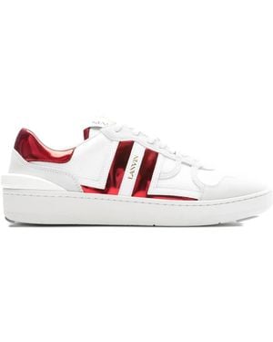 Lanvin Clay Stripe Low-Top Trainers - White