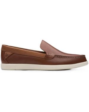 Clarks Bratton Leather Loafers - Brown