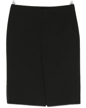 MARSĒM Raw-Edge Slit Mini Skirt - Black