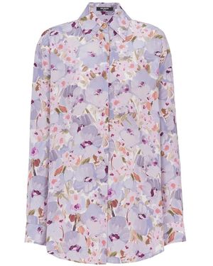 Balmain Floral-Print Shirt - Purple