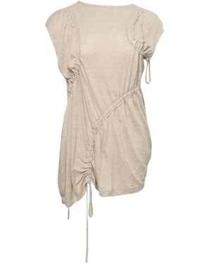 Y's Yohji Yamamoto Shirred Linen Top - White