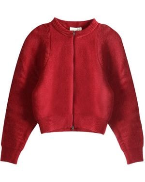 Amomento Cardigan mit Reißverschluss - Rot