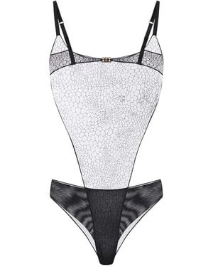 Elisabetta Franchi Body con motivo de serpiente - Blanco