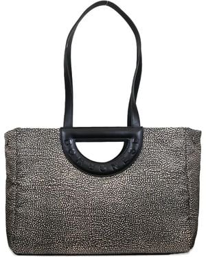 Borbonese Große Bouche Tote Bag - Schwarz