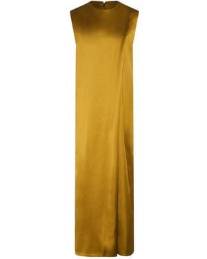Yves Salomon Satin Maxi Dress - Metallic