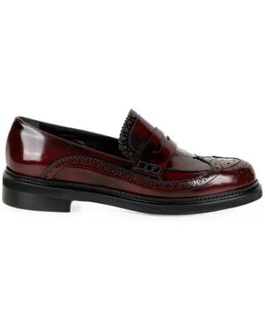 Napoleoni Mocassins Bianca En Cuir À Détails Façon Richelieus - White