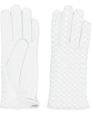 Manokhi Leather Woven Gloves - White